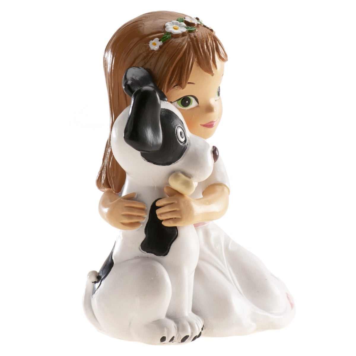 Figurine Communion - Fillette et chien