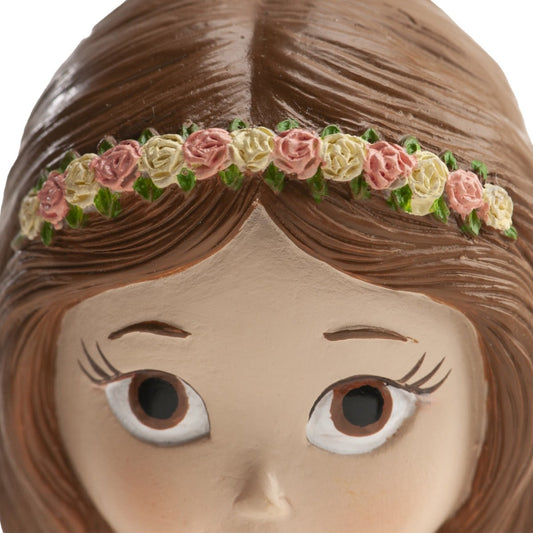Figurine Communion - Fille jupe rose