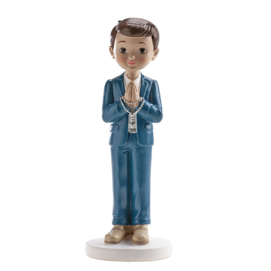 Figurine Communion - Garçon avec chapelet