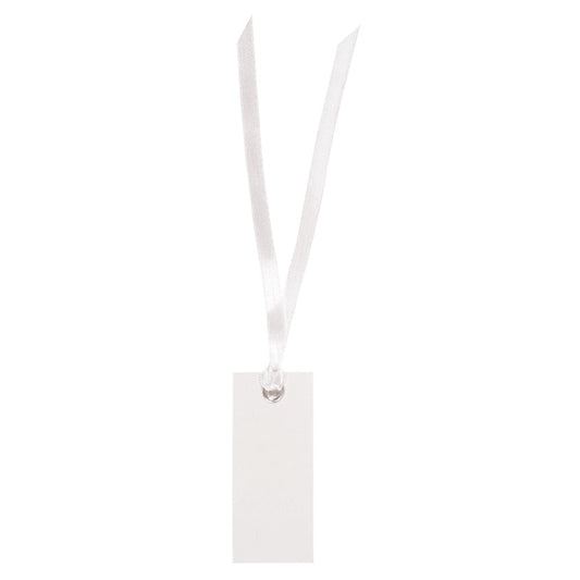 Marque-place rectangle avec ruban - Blanc