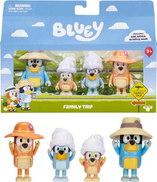 La Famille de Bluey en voyage - 4 figurines