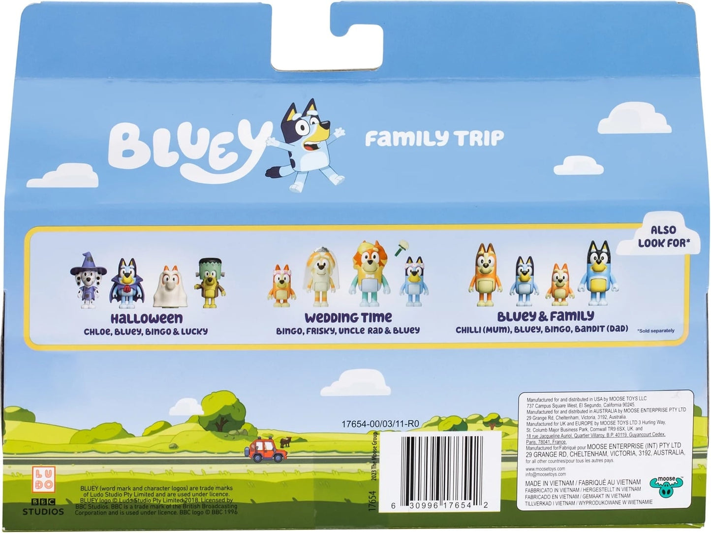 La Famille de Bluey en voyage - 4 figurines