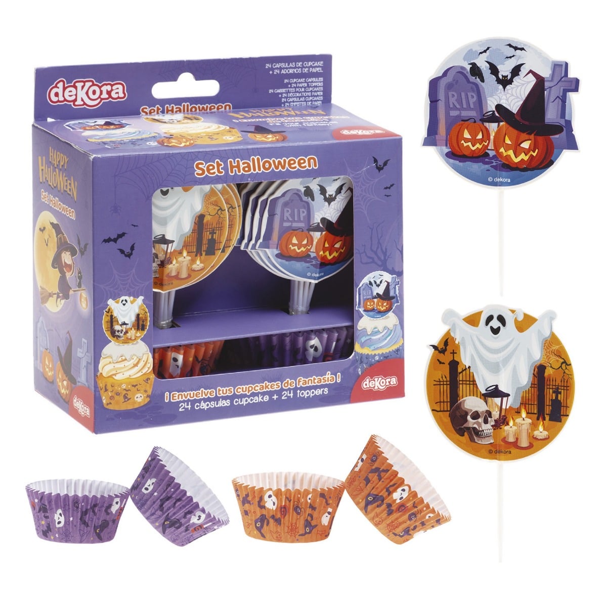 Kit Caissettes et toppers Halloween (24pcs)