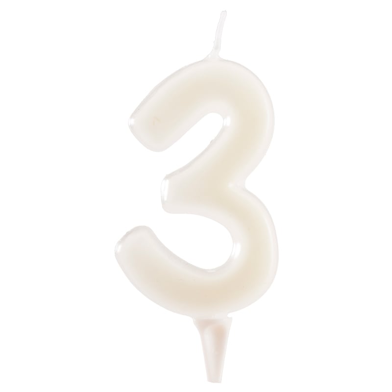 Bougie Chiffre 3 Fluorescent (6cm)