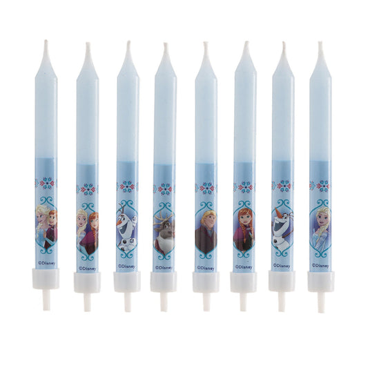 Bougies sur pique Reine des Neiges (8 pièces, 9cm)