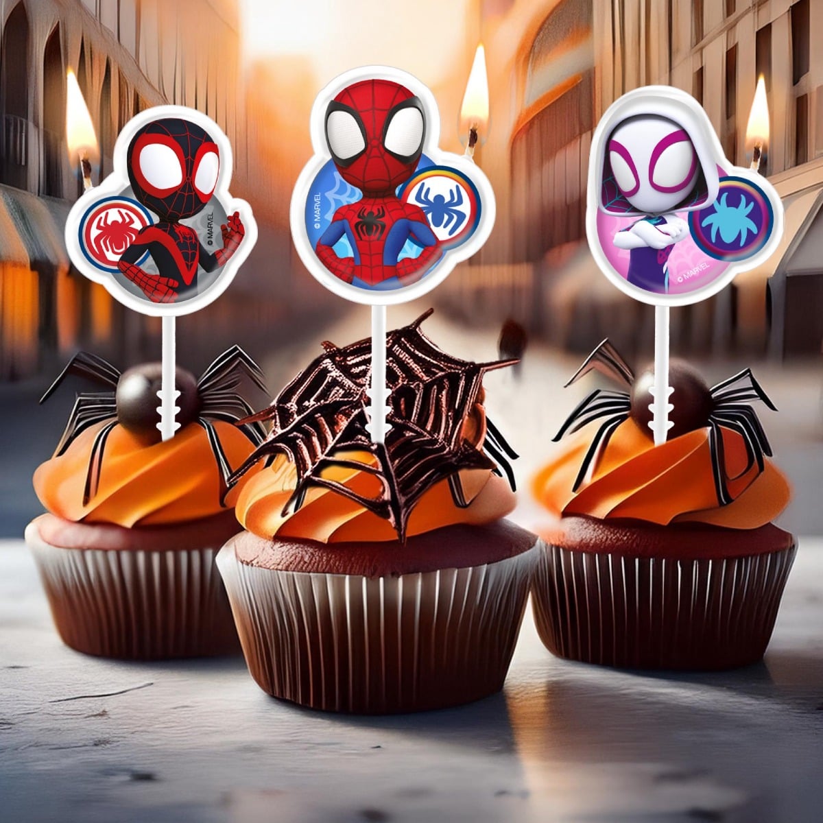 Bougie Spidey (4pcs)
