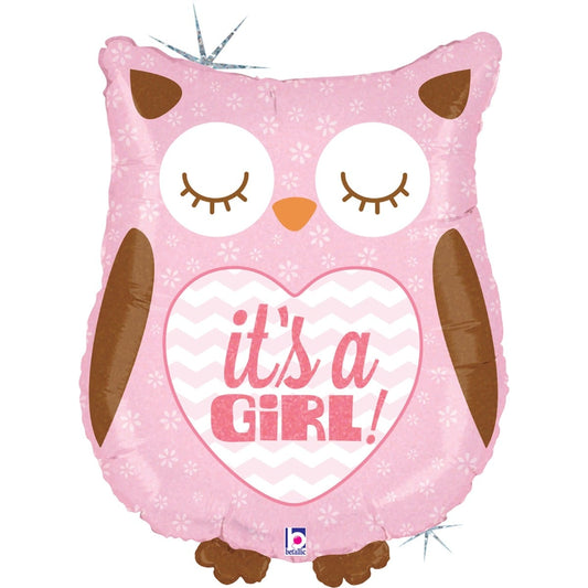 Ballon Alu - Hibou It's a girl (66cm)