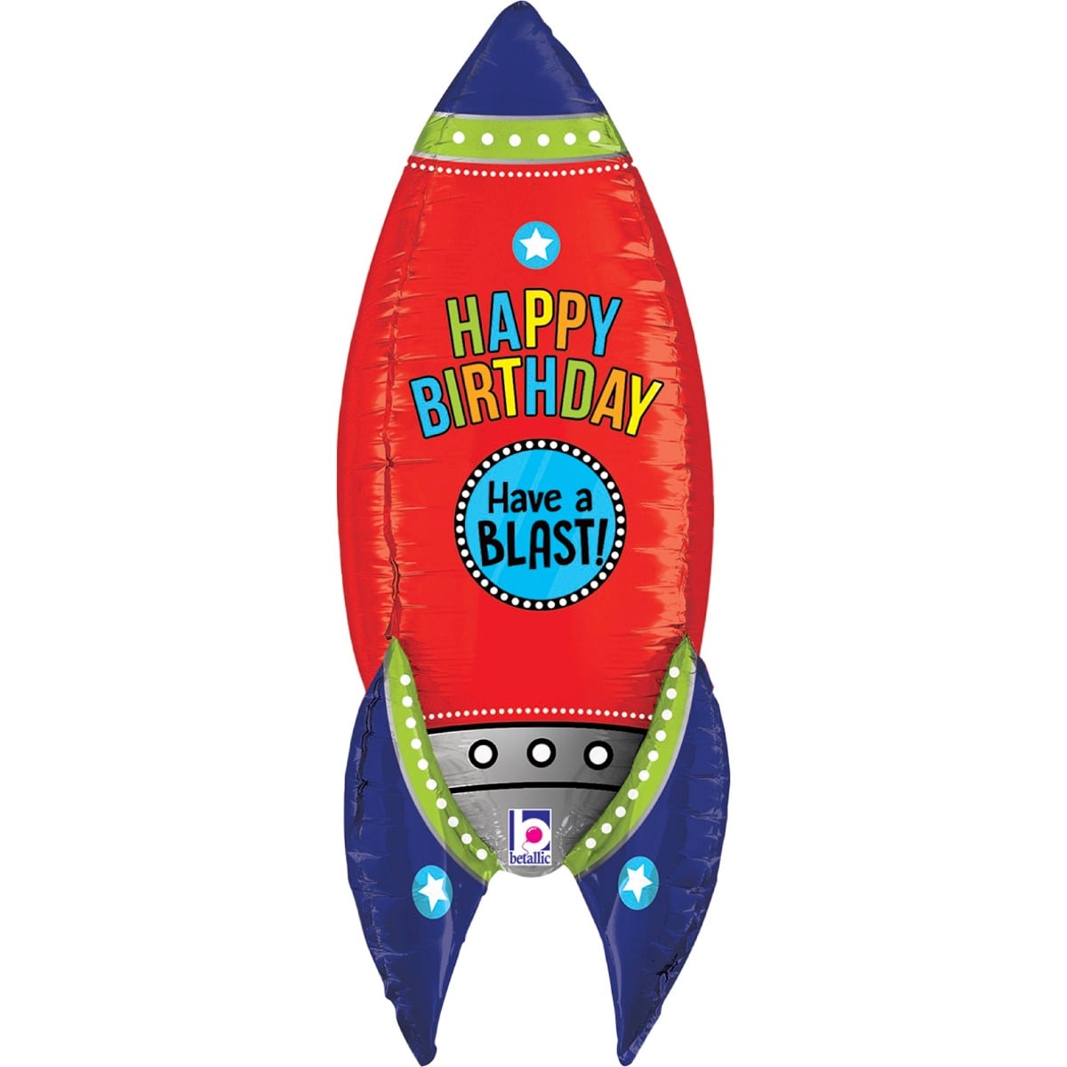 Ballon Alu - Fusée Happy Birthday (91cm)