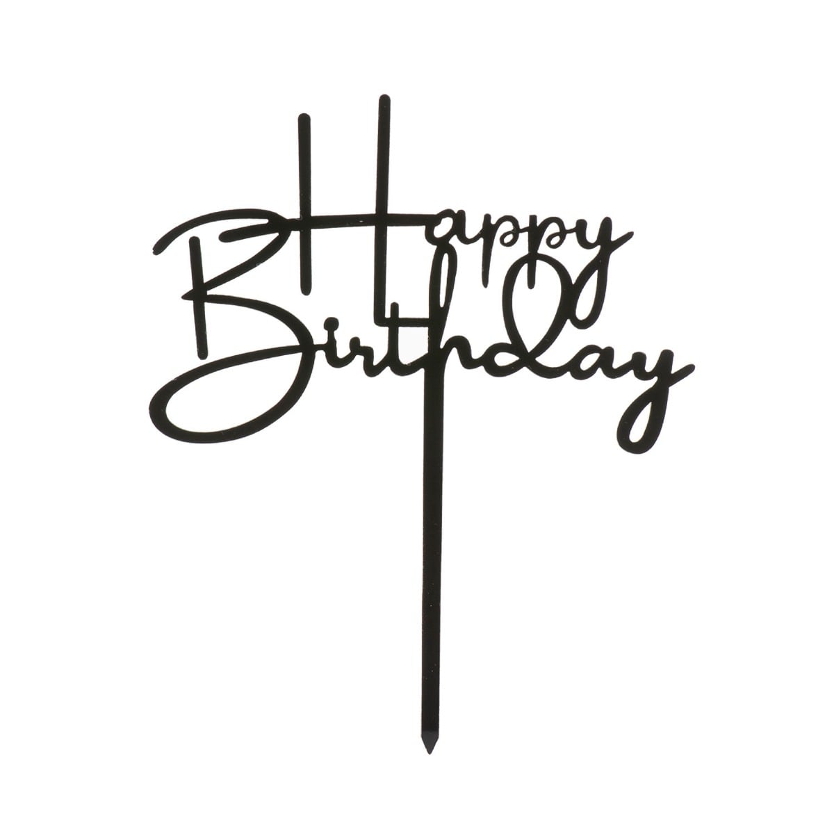 Cake Topper - Happy Birthday élégant noir