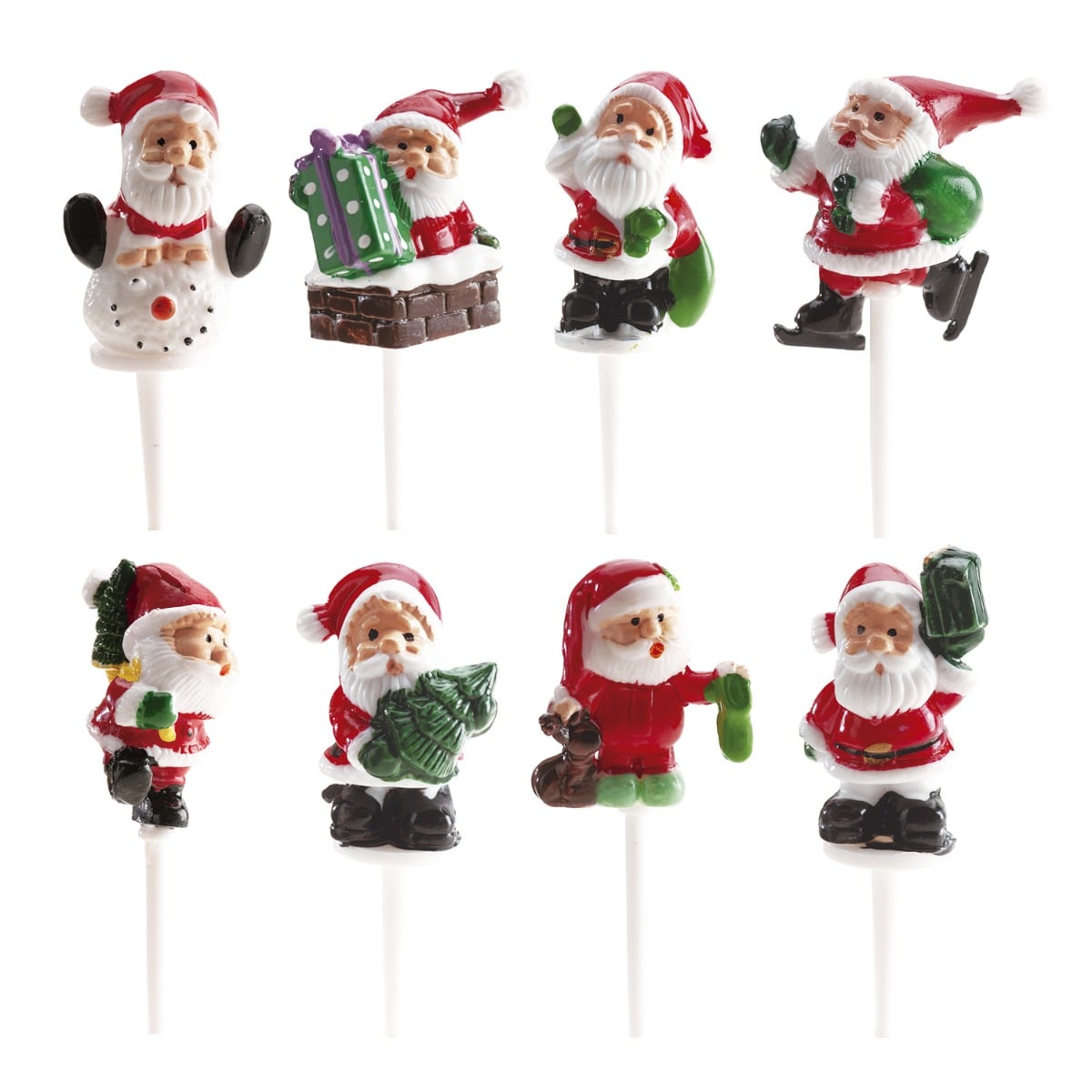 Figurines plastique - Père Noël 3cm (8pcs)