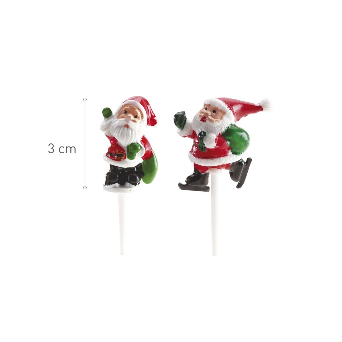 Figurines plastique - Père Noël 3cm (8pcs)