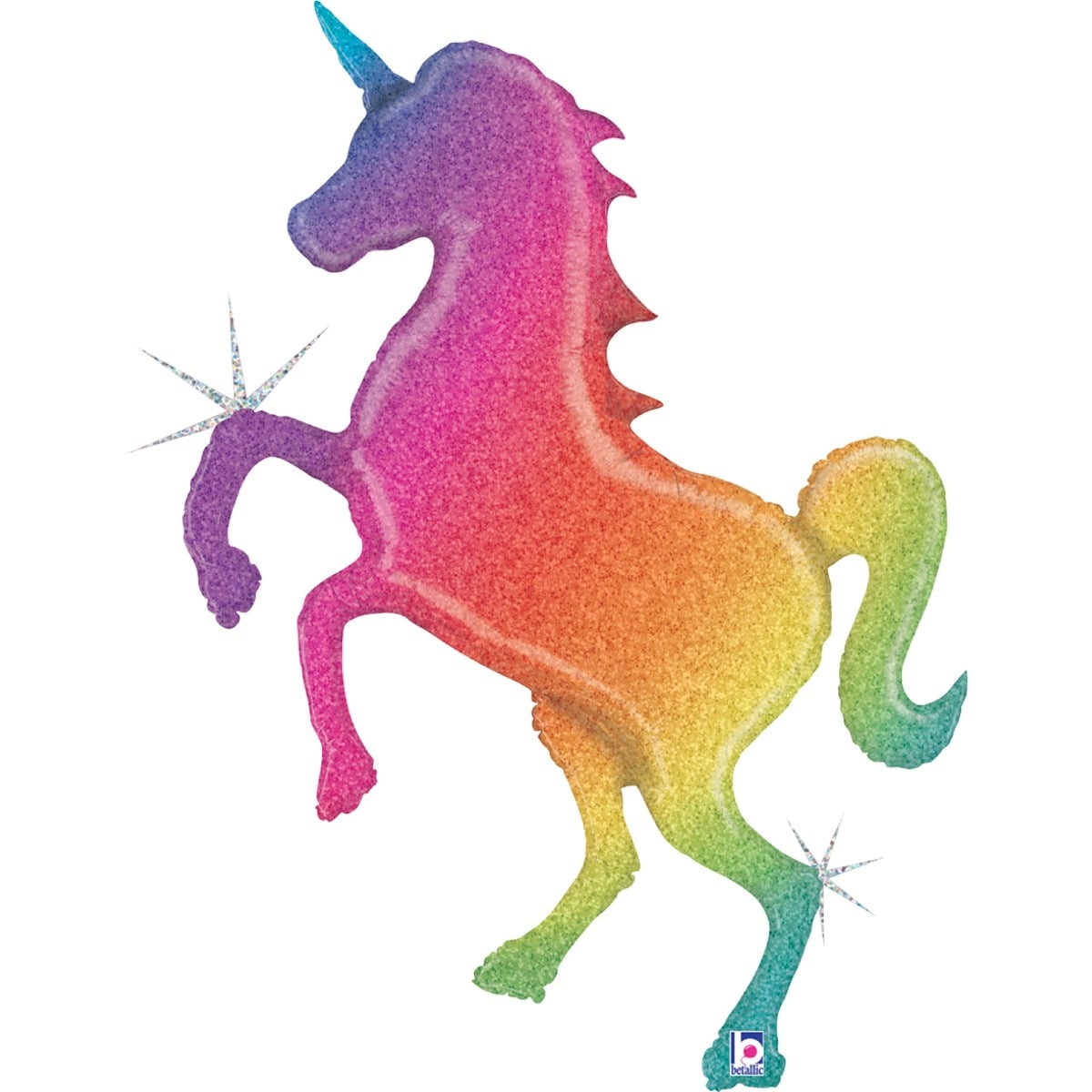 Ballon Alu - Licorne multicouleur (137cm)