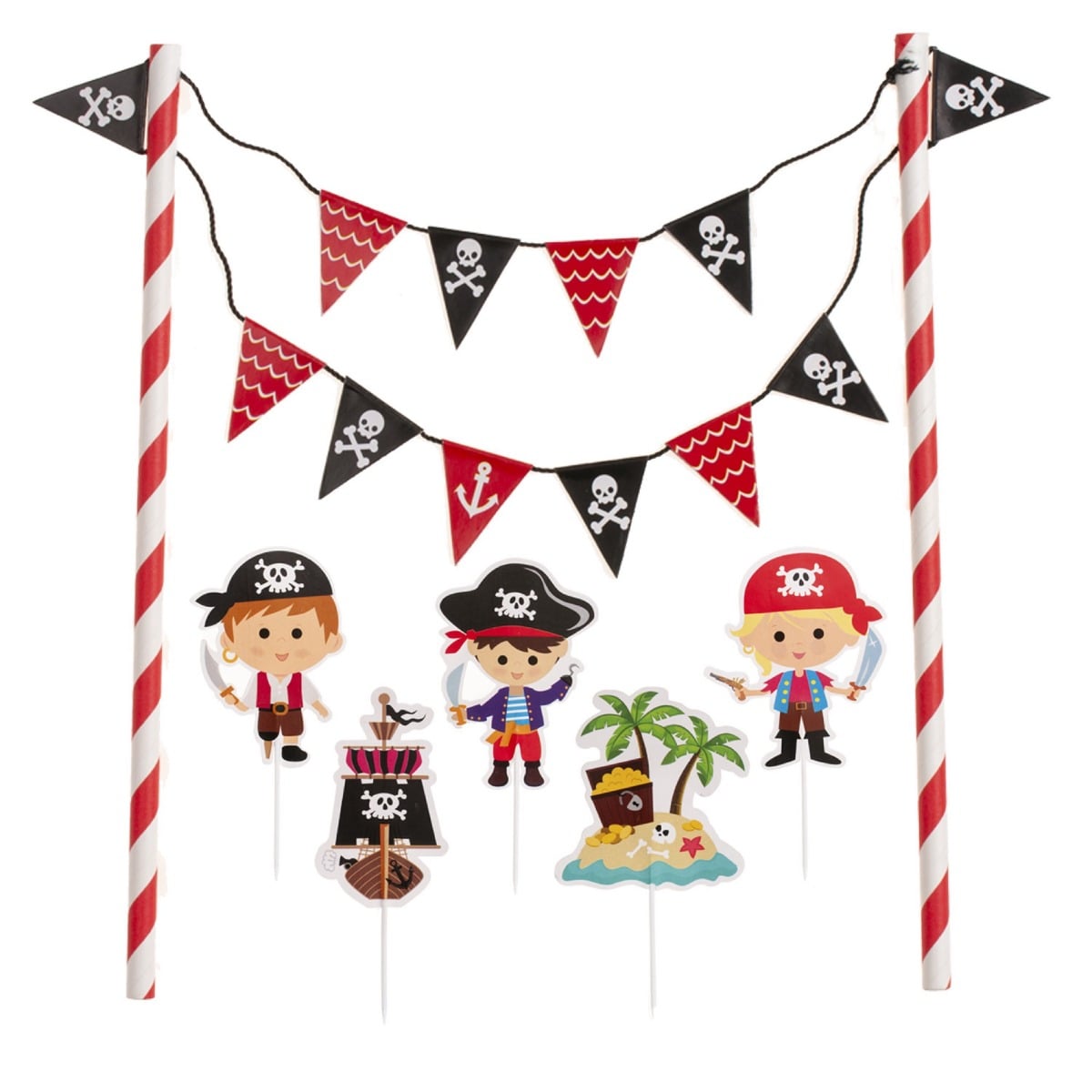 Cake Topper - Pirate (6pcs)