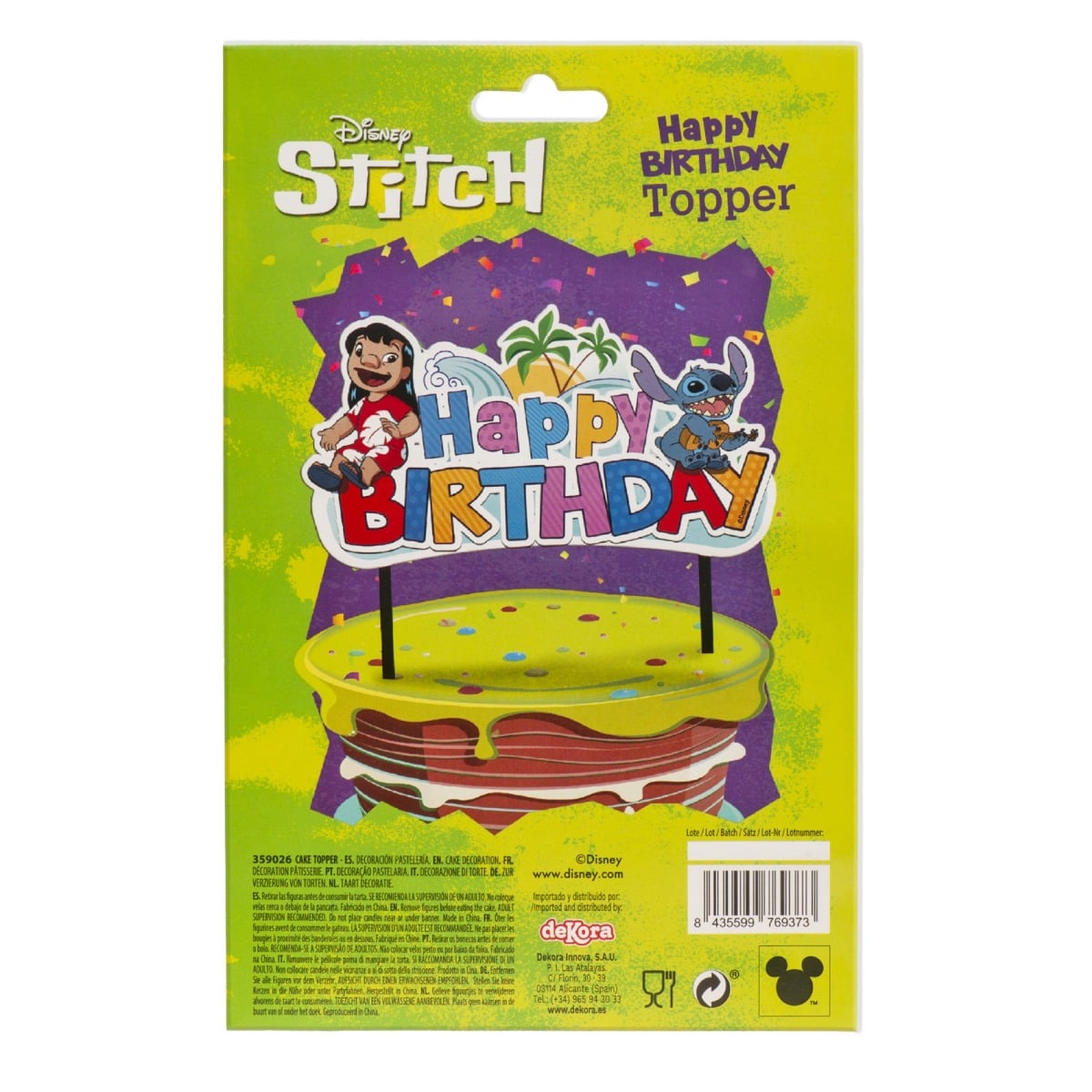 Cake Topper Happy Birthday Stitch
