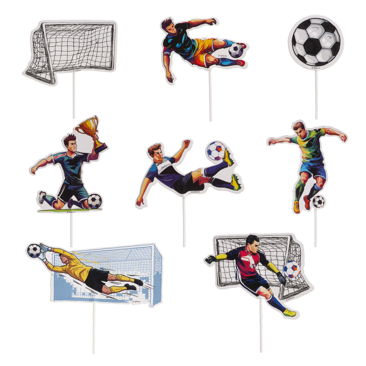 Cake toppers Football en papier (16pcs)