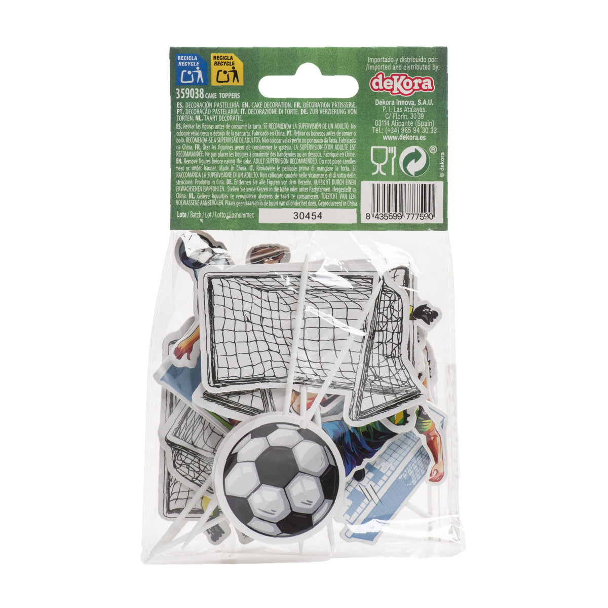 Cake toppers Football en papier (16pcs)