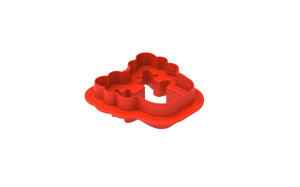 Moule en silicone Rudolph renne + emporte-pièce (6 x 100 ml)