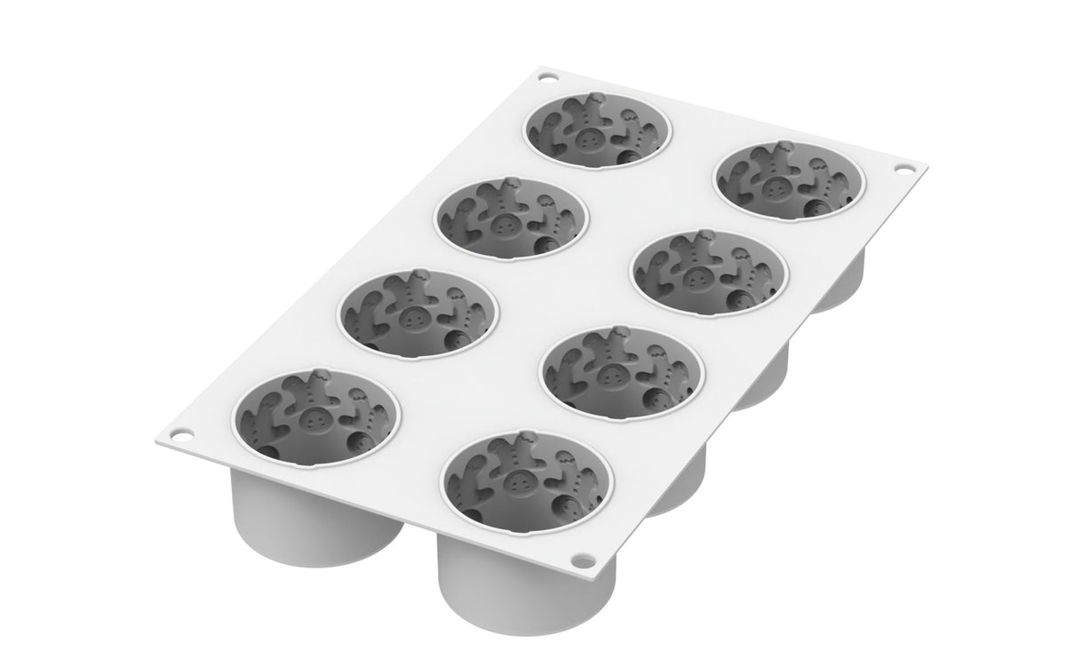 Moule en silicone Gingermen pain d'épices (8 x 115 ml)