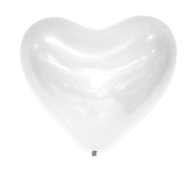 Ballons en coeur - Blanc 45cm (3 pcs)