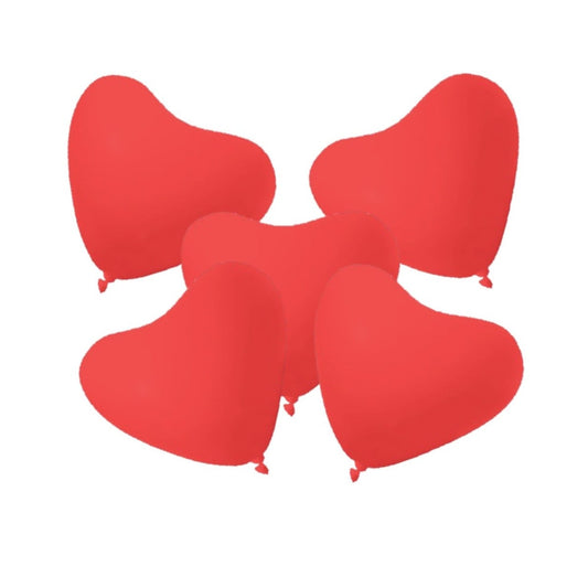 Ballons en coeur - Rouge (5pcs)