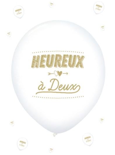 Ballons "Heureux à deux" (6 pièces)