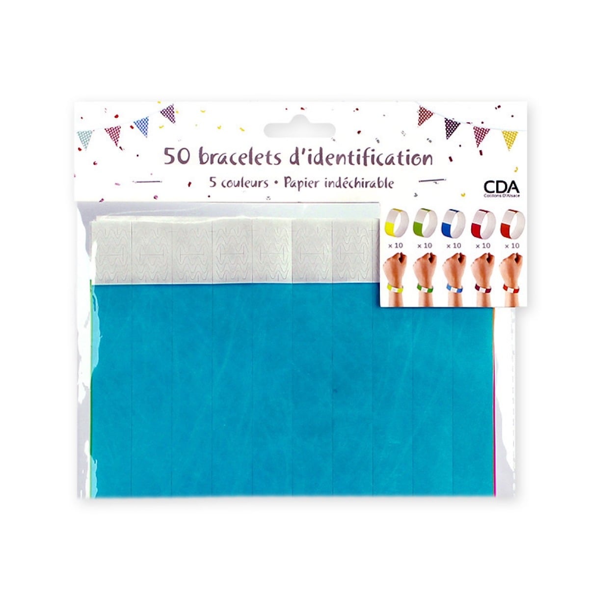 50 Bracelets d'identification indéchirables