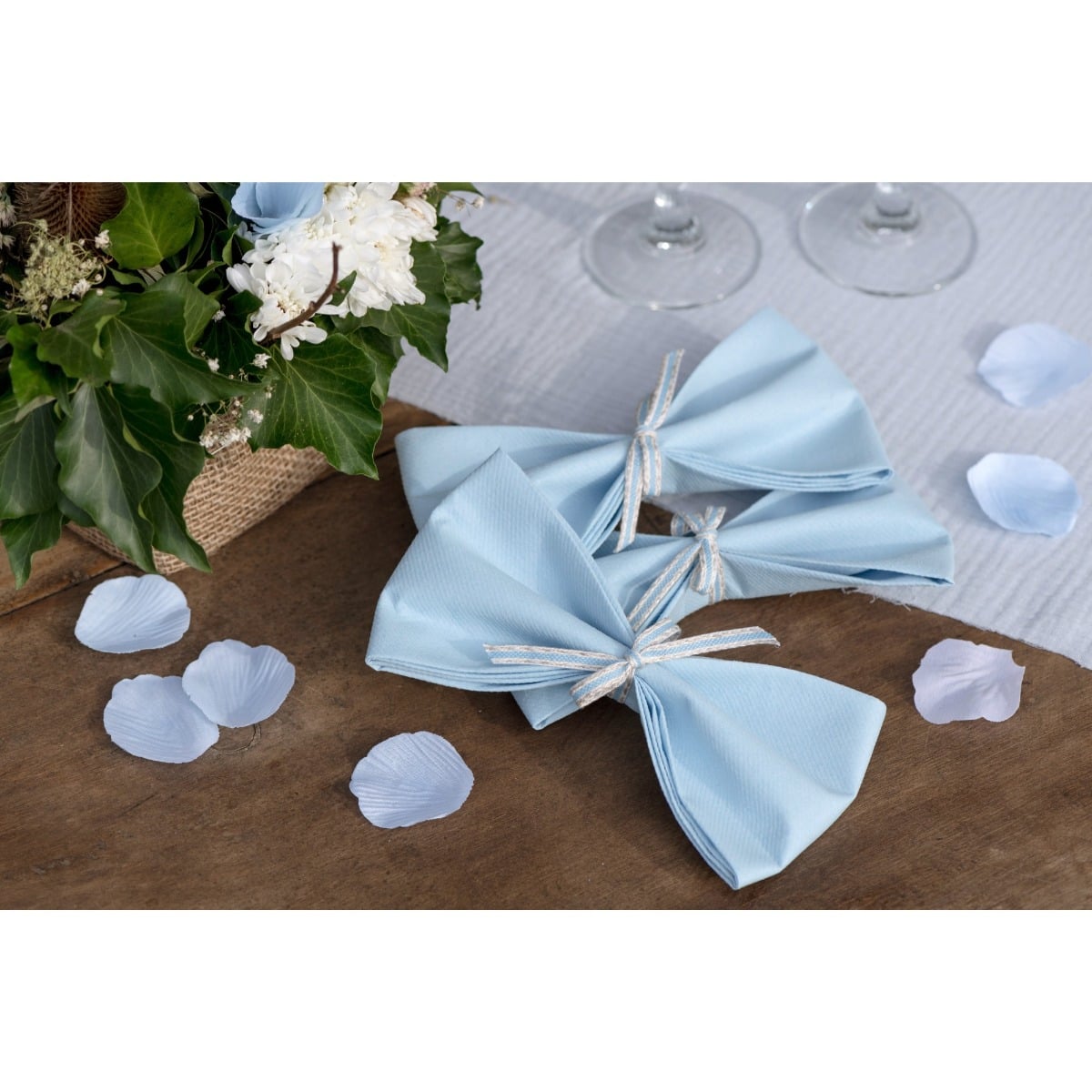 Serviettes Bleu clair Airlaid 40x40cm (20pcs)