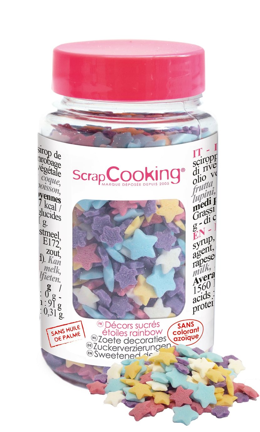 ScrapCooking Décors sucrés étoiles rainbow (55 g)
