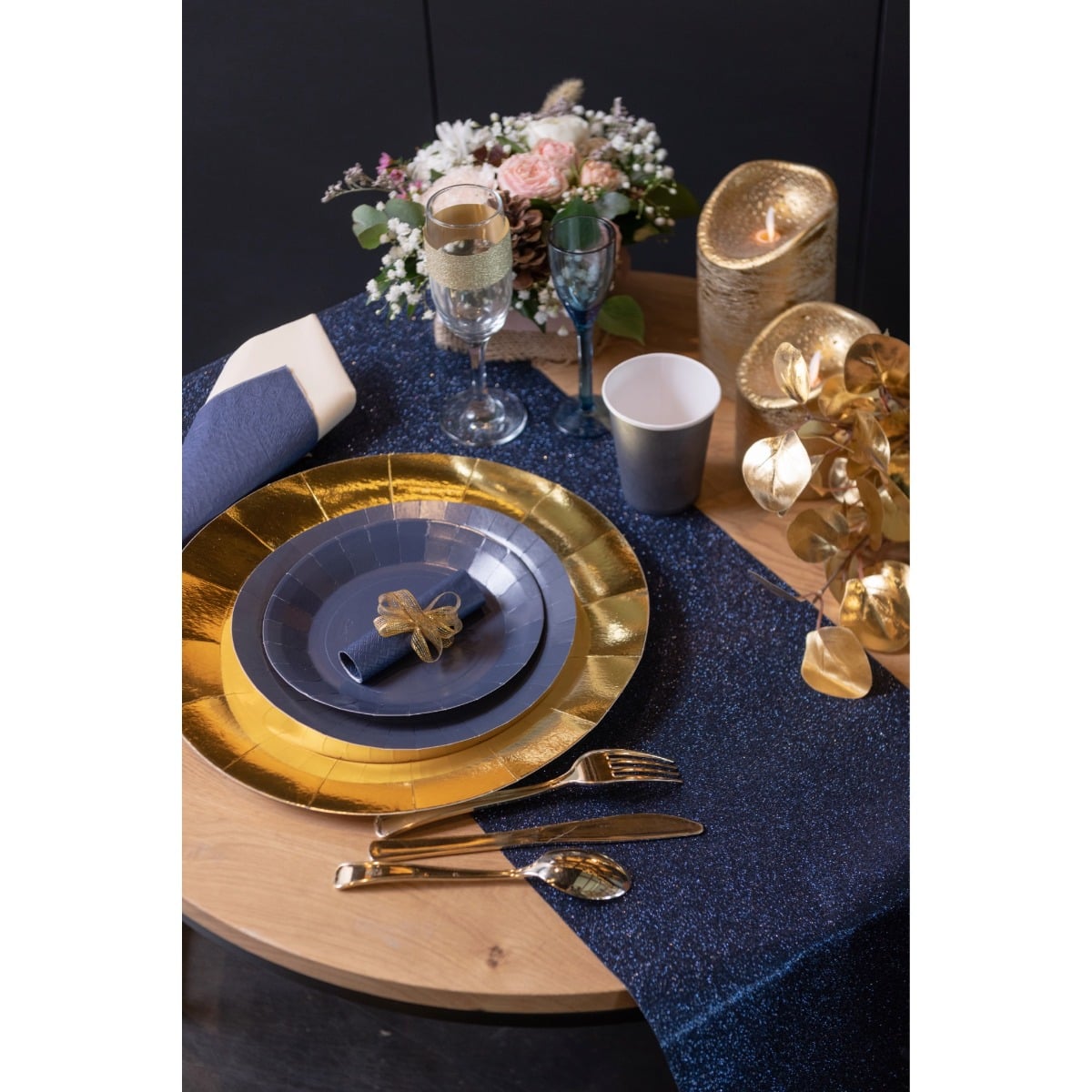Assiettes unies 22cm Or