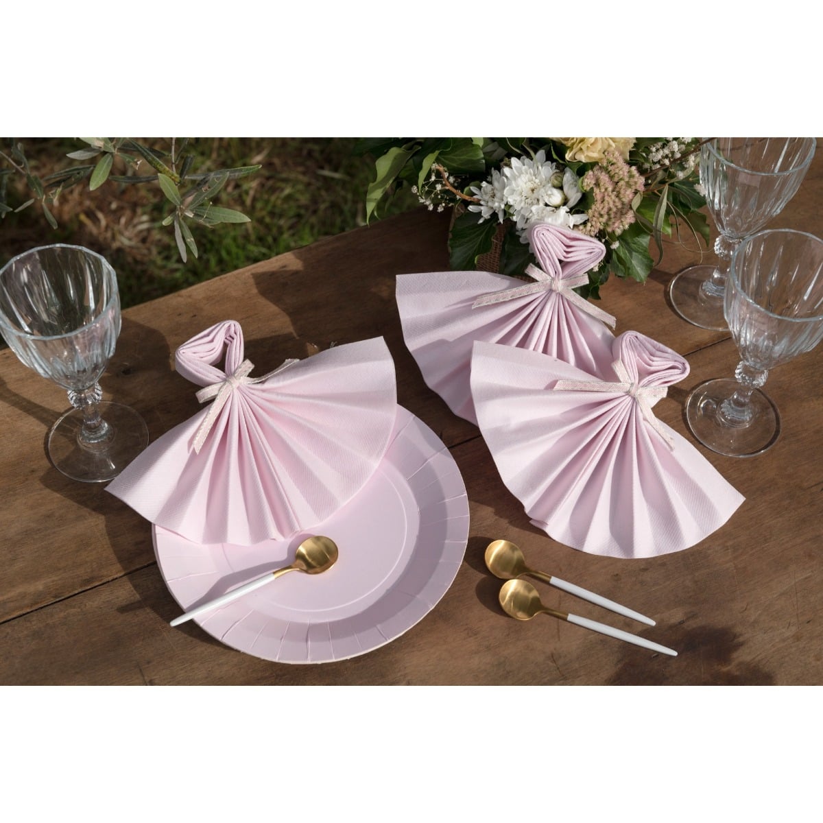 Serviettes Rose clair Airlaid 40x40cm (20pcs)
