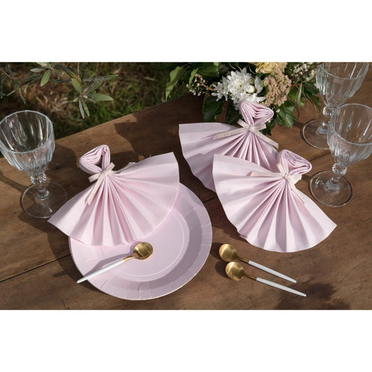Serviettes Rose clair Airlaid 40x40cm (20pcs)