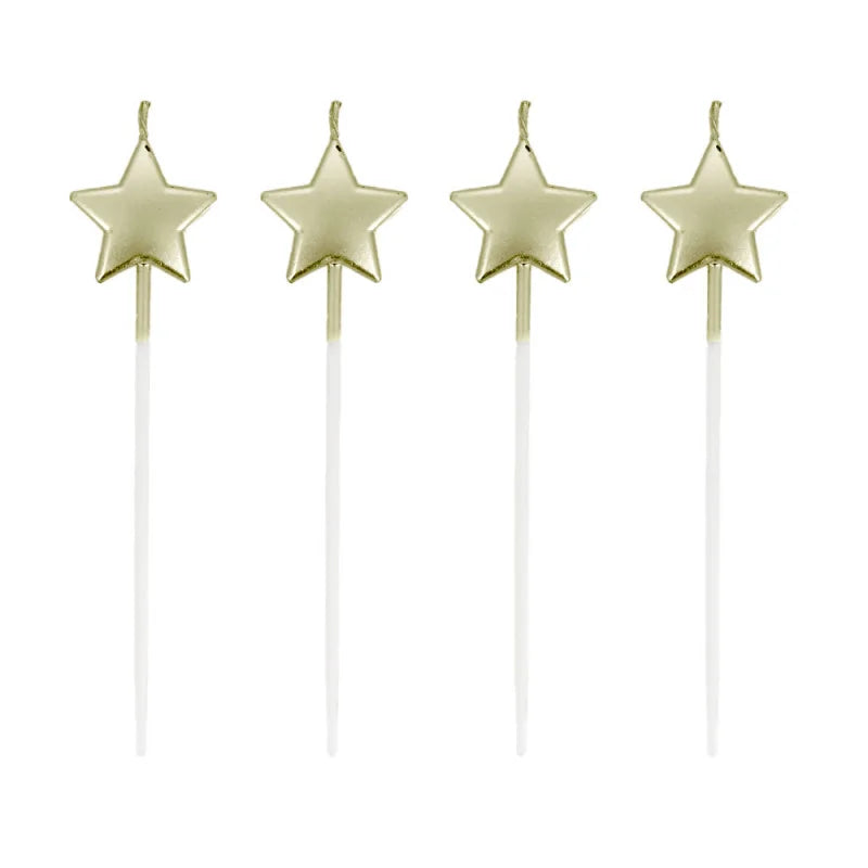 Patisdecor Bougies étoiles dorées (4 pièces)