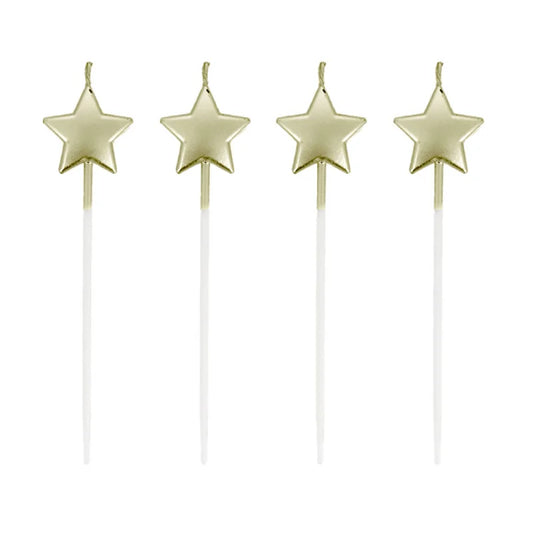 Patisdecor Bougies étoiles dorées (4 pièces)