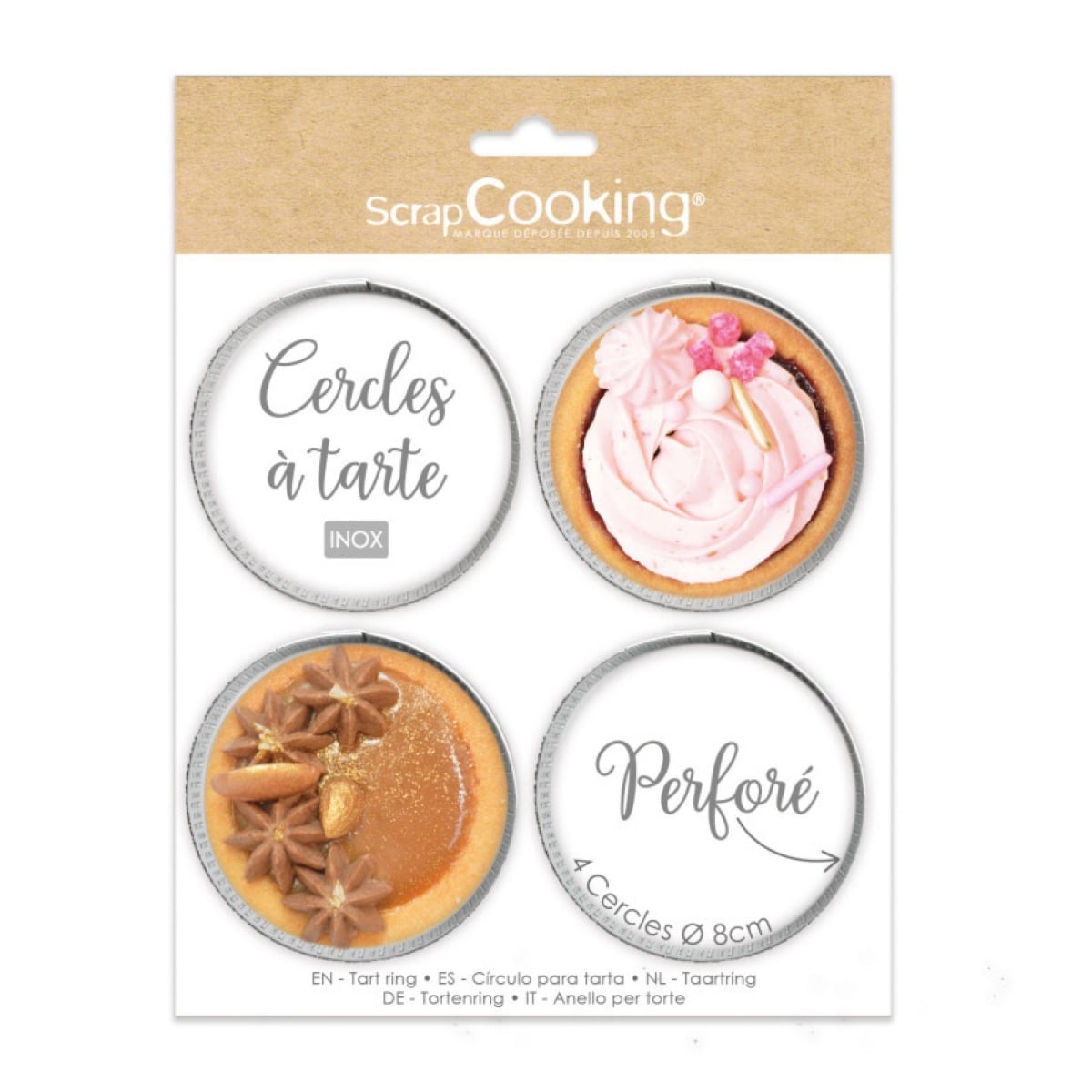 Cercles à Tartelettes perforés rond 8cm (4pcs)