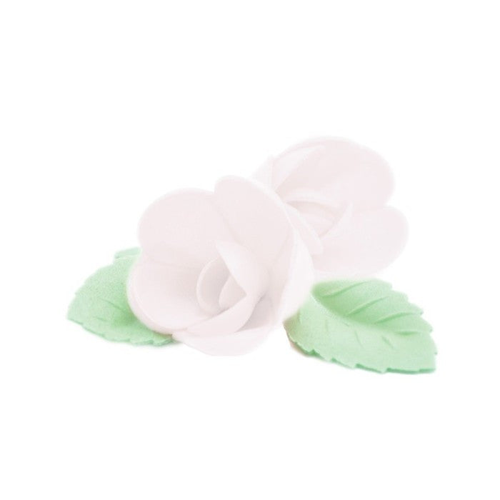 ScrapCooking Roses blanches et feuilles vertes en azyme (4 + 6 pièces)