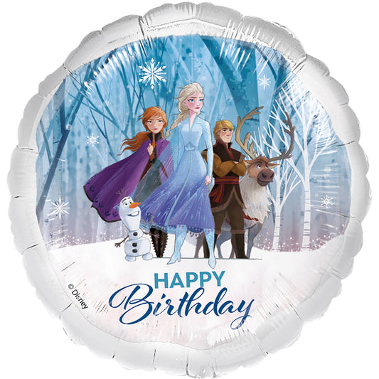 Ballon Alu La Reine des Neiges Happy Birthday - 45cm