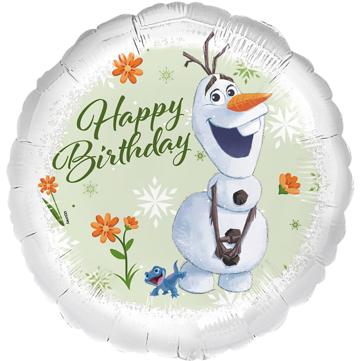 Ballon Alu Olaf et Bruni La Reine des Neiges Happy Birthday - 45cm
