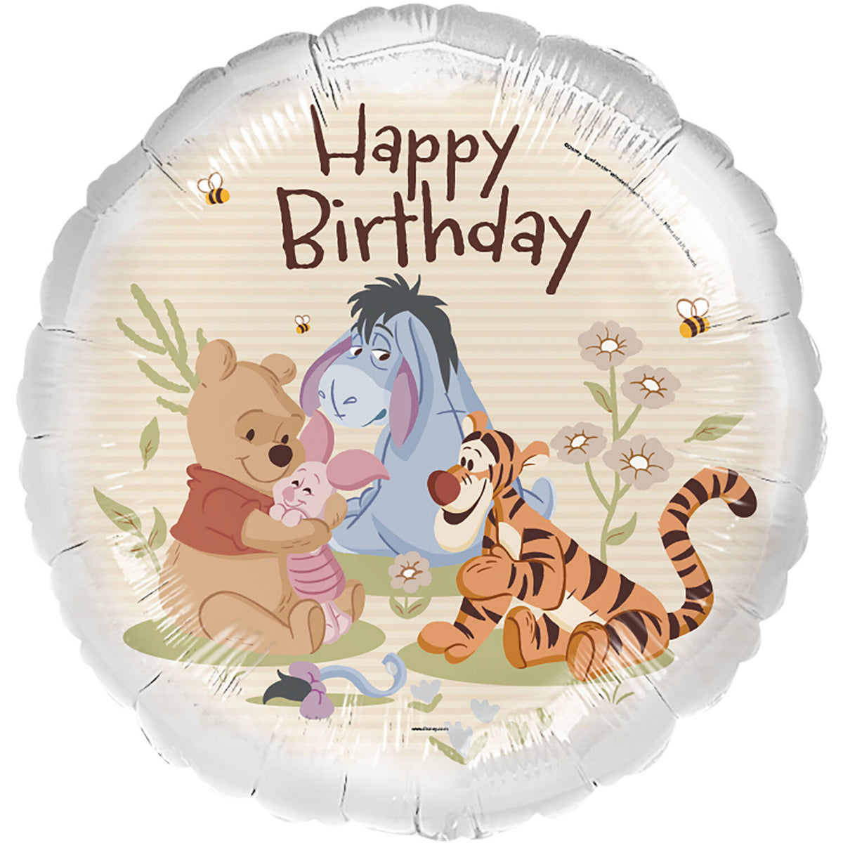 Ballon Alu Winnie l'Ourson et ses amis Happy Birthday - 45cm