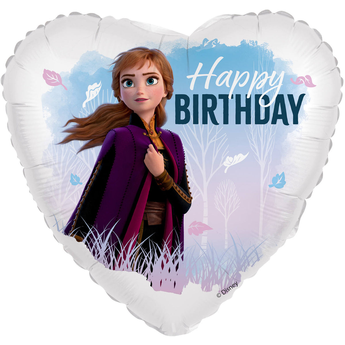 Ballon Alu Anna coeur La Reine des Neiges Happy Birthday - 45cm