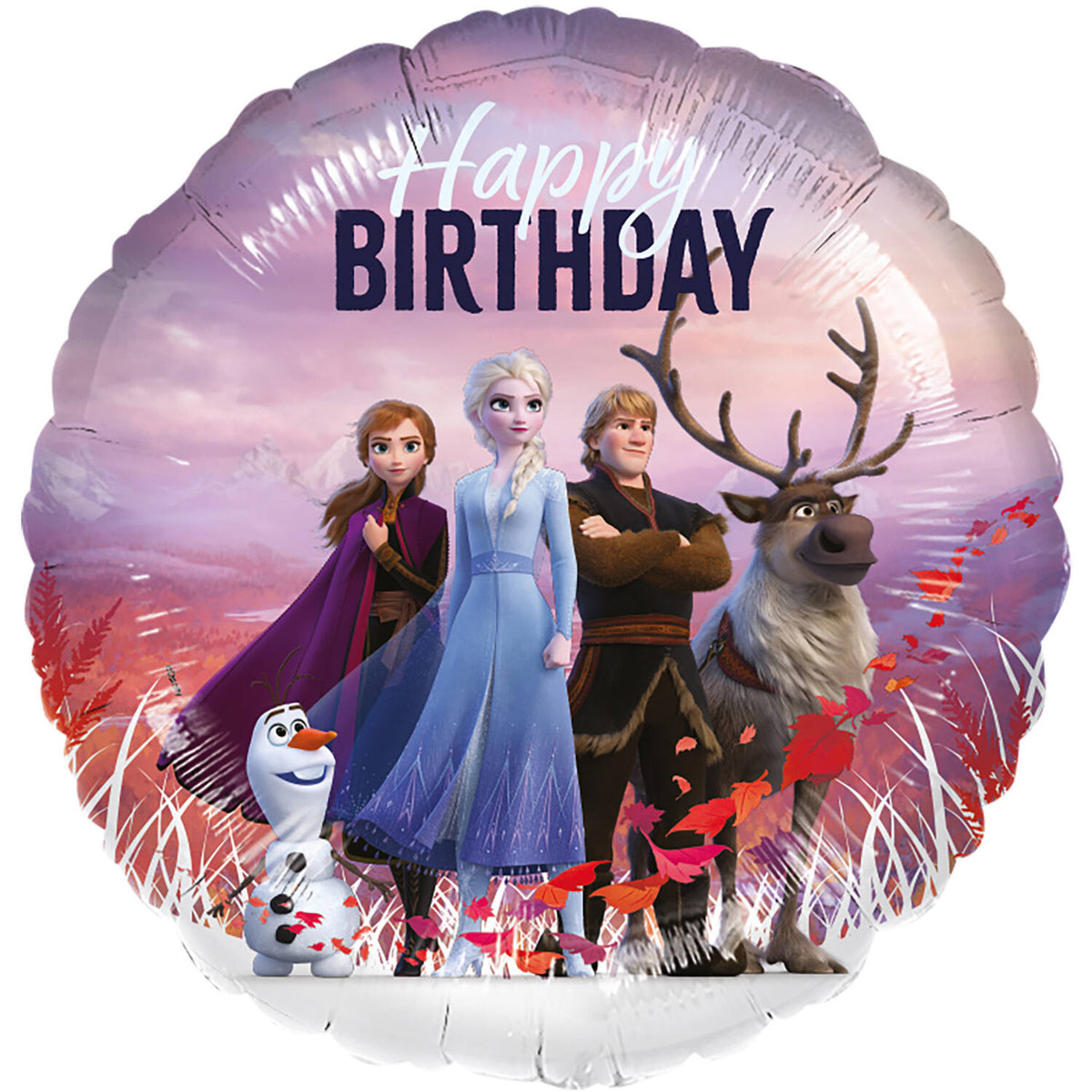 Ballon Alu Reine des Neiges Happy Birthday - 45cm