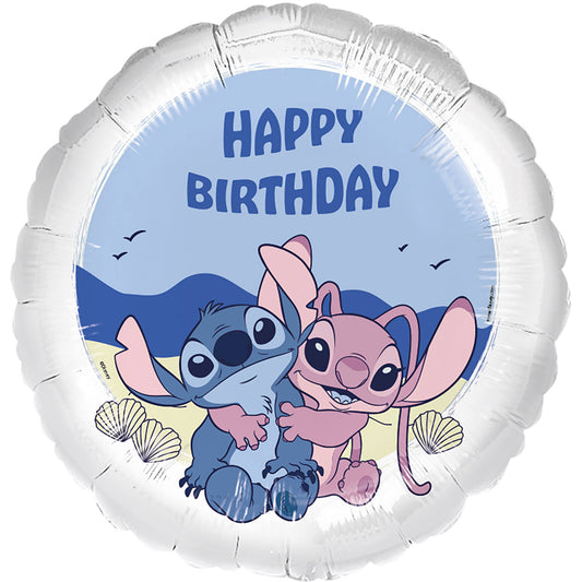 Ballon alu Stitch et Angel Happy Birthday (45cm)