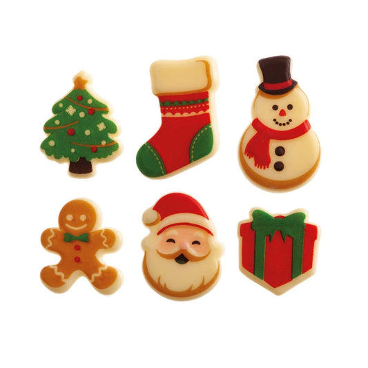 Décorations chocolat - Assortiment Noël (6pcs)