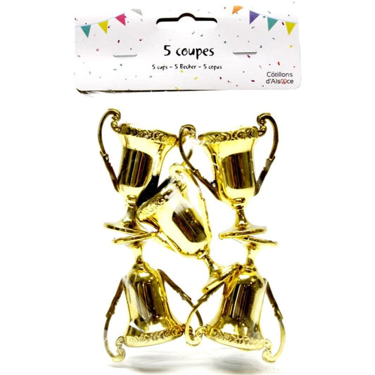 Set de 5 coupes dorées