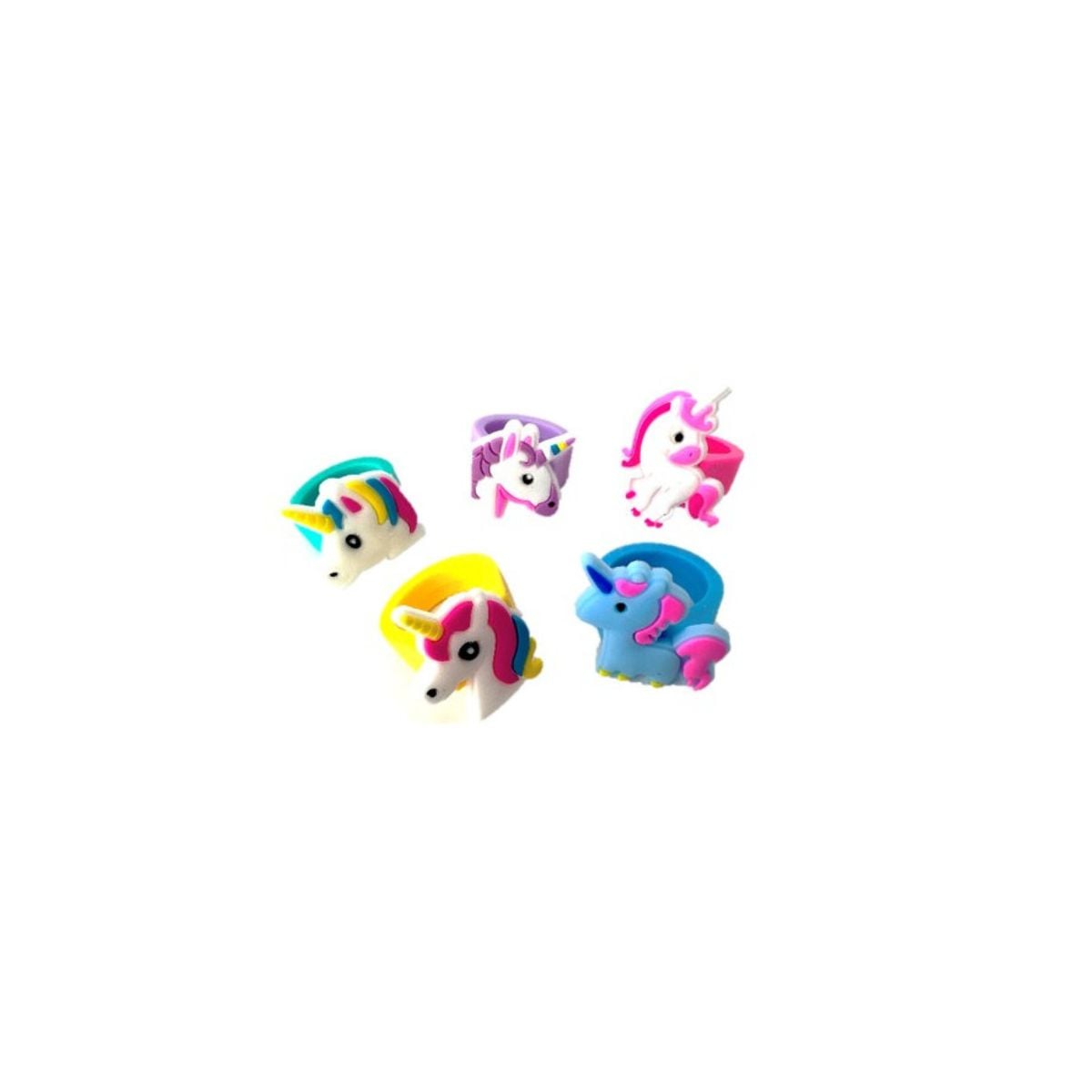 Bagues en silicone - Licornes (5pcs)