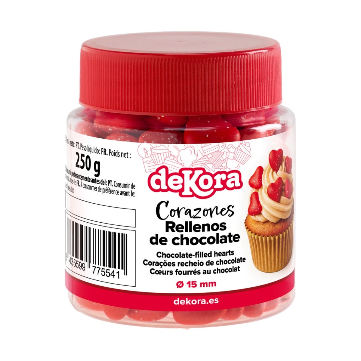 Coeurs Fourrés au chocolat rouge (250g)