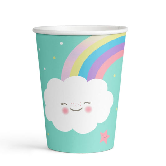 Gobelets Arc-en-ciel et nuage (8 pièces)