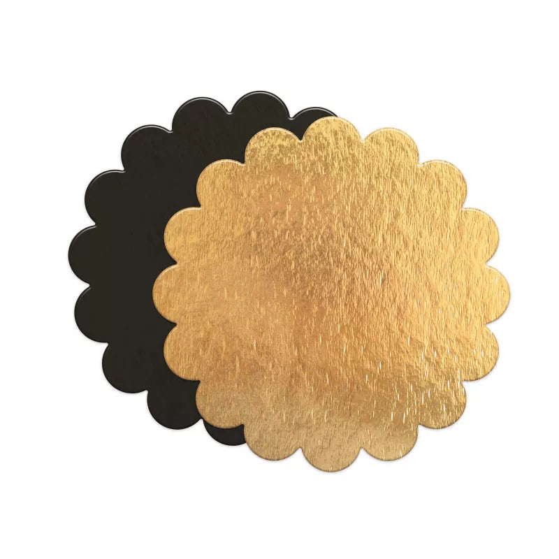 ScrapCooking Supports à gâteaux fins or/noir ronds cannelés Ø 24cm (5 pièces)