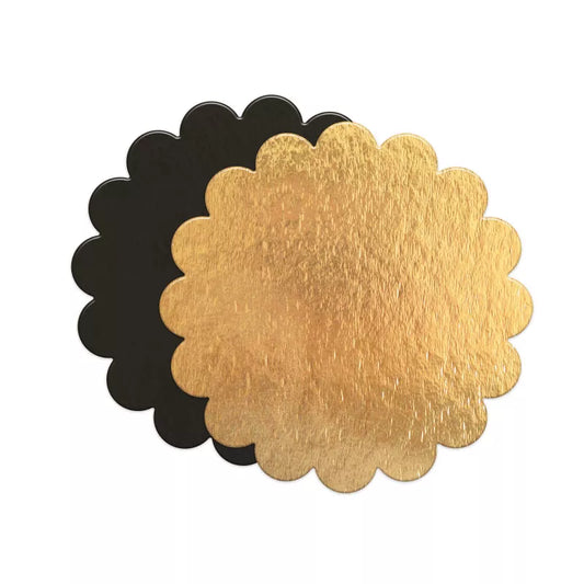 ScrapCooking Supports à gâteaux fins or/noir ronds cannelés Ø 24cm (5 pièces)