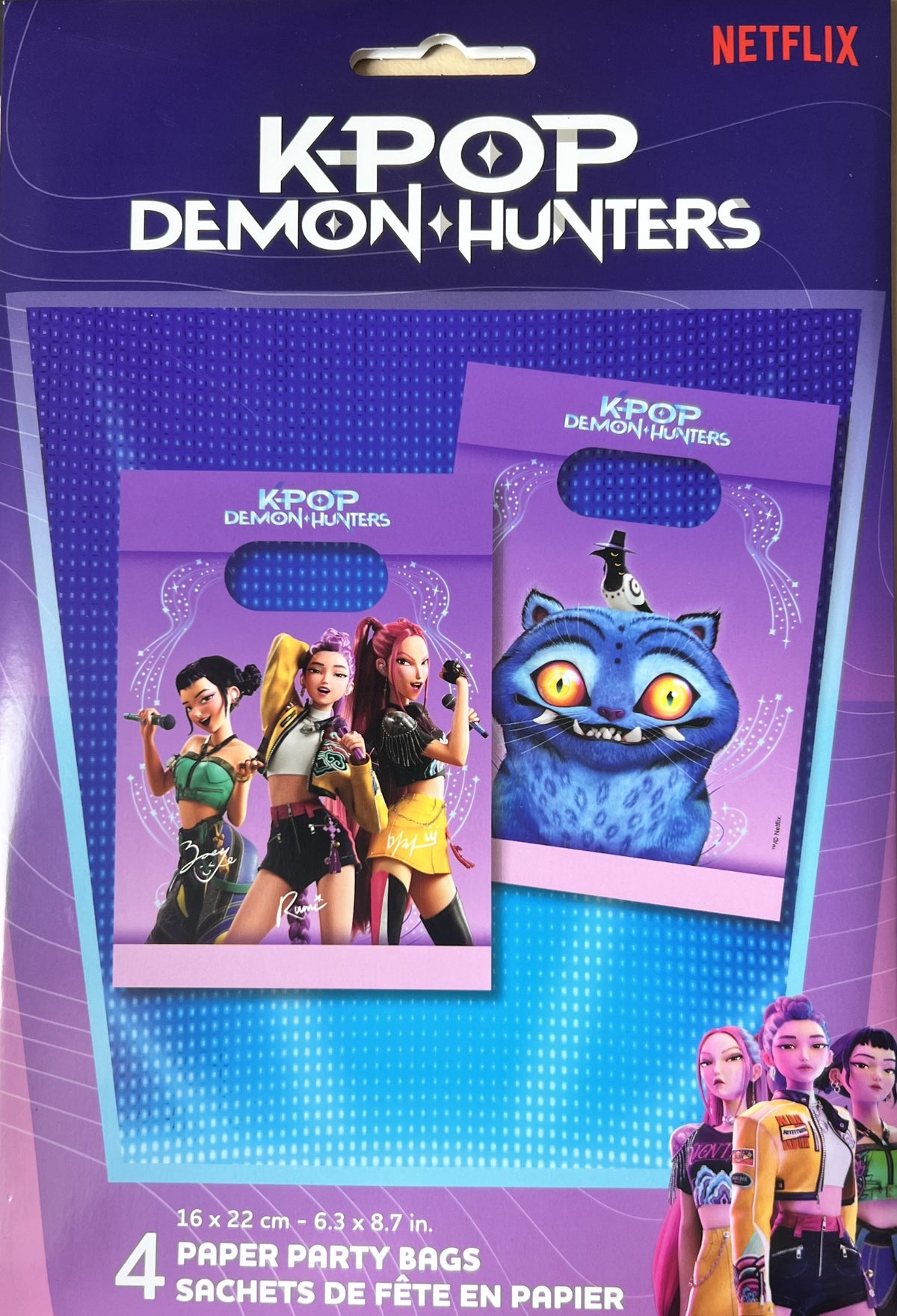 Sachets cadeaux KPop Demon Hunters Honmoon en papier (4 pièces)
