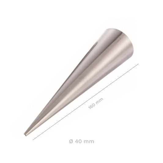 Moule cône à cornets en inox (Ø 40 x 160 mm)